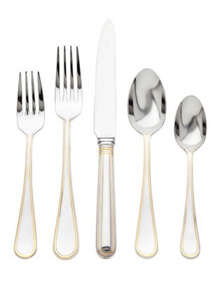 Ricci Ascot Gold Accent 5 Piece Place Setting, MPN: 1023, 644907010238