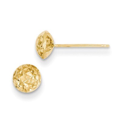 6mm Puff Circle Post Earrings 14k Gold TL913, MPN: TL913, 883957006031