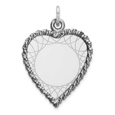 Engravable Heart Polished Front Back Disc Charm Sterling Silver QM396/18P, MPN: QM396/18P, 88395783…