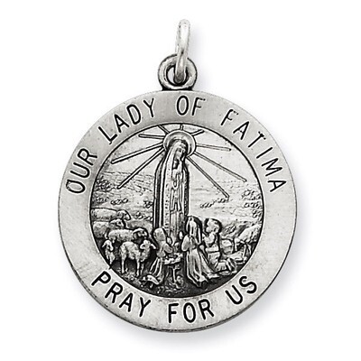 Our Lady of Fatima Medal Antiqued Sterling Silver QC5579, MPN: QC5579, 191101183256