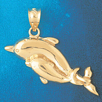 Dazzlers Jewelry Dolphin Pendant Necklace Charm Bracelet in Yellow, White or Rose Gold 363, MPN: DZ…