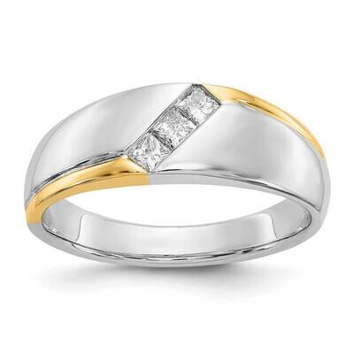 Square Diamond Mens Ring 14k Two-tone Gold RM5812-020-WYA, MPN: RM5812-020-WYA, 883957386690