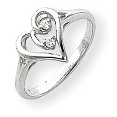 Polished Diamond Heart Ring 14k White Gold Y1775AA, MPN: Y1775AA, 191101546983