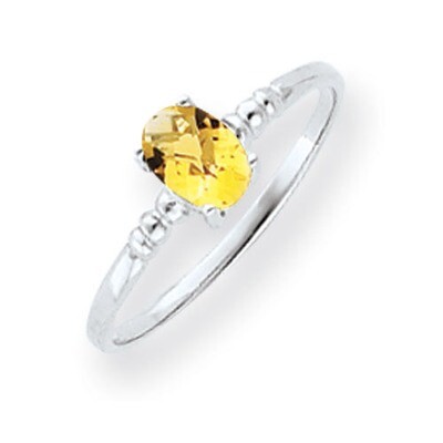 Citrine Ring 14k white Gold 6x4mm Oval Y4667CI, MPN: Y4667CI, 883957564227