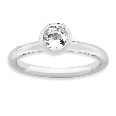 High 5mm April Swarovski Ring - Sterling Silver QSK964, MPN: QSK964, 886774186474