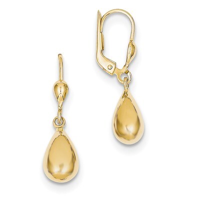 Polished Fancy Dangle Leverback Earrings 10k Gold 10H557, MPN: 10H557, 191101169557