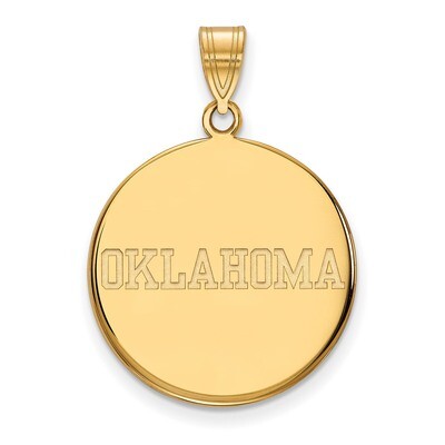 University of Oklahoma Large Disc Pendant Gold-plated Sterling Silver GP055UOK, MPN: GP055UOK, 8867…