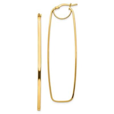 4mm Rectangle Hoop Earrings 14k Gold Polished  TF1397, MPN: TF1397, 191101987021