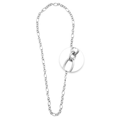 Nikki Lissoni Figaro Cable Round Chain 14X4mm / 9X7mm For Charms Not Compatible with Pendants Silve…