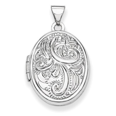 Domed Oval Locket 14k White Gold XL158, MPN: XL158, 886774127422