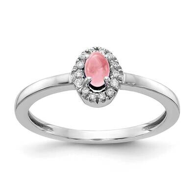 Cabochon Pink Tourmaline Ring 14k White Gold Diamond RM4035-PT-025-WA, MPN: RM4035-PT-025-WA, 88395…