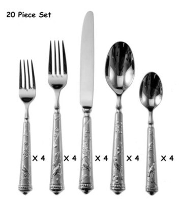 Ricci Audubon&#39;S Bird Of Paradise 20 Piece Flatware Set, MPN: 13019, 644907130196