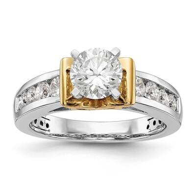 Peg Set Lab Grown Diamond Si1/Si2, G H I, Semi-Mount Engagement Ring 14k Two-Tone Gold RM2679E-065-…