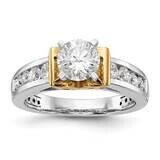 Peg Set Lab Grown Diamond Si1/Si2, G H I, Semi-Mount Engagement Ring 14k Two-Tone Gold RM2679E-065-…