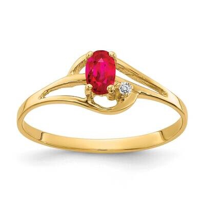 5x3mm Oval Ruby AA Diamond Ring 14k Gold X9712R/AA, MPN: X9712R/AA, 883957631097