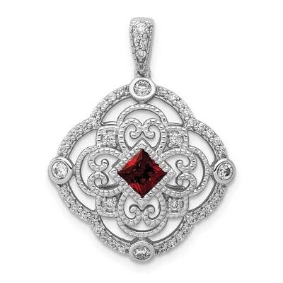 .39 Garnet Fancy Pendant 14k White Gold Diamond PM3943-GA-038-WA, MPN: PM3943-GA-038-WA,