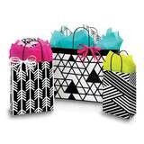 Black and White Geometric Print 6 Paper Bags and 20 Sheets Tissue Paper Set JT5075, MPN: JT5075,