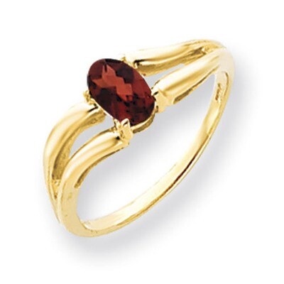 Garnet Checker Ring 14k Gold 6x4mm Oval Y4646GC, MPN: Y4646GC, 883957561189