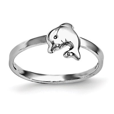 Child&#39;S Polished Dolphin Ring Sterling Silver Rhodium-plated QR5960-3, MPN: QR5960, 191101193156