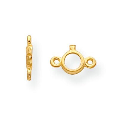 Round Bezel Dangle 2.4mm Earring Component 14k Yellow Gold YG859, MPN: YG859,