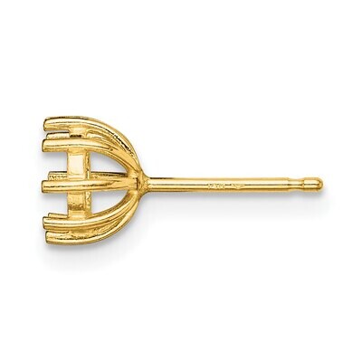Round 8-Prong .15ct. Post Earring Mounting 14k Yellow Gold YG346, MPN: YG346,