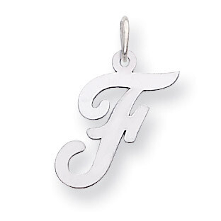 Medium Script Initial F Charm 14k white Gold YC661F, MPN: YC661F, 191101635069