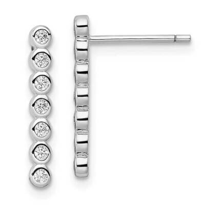 CZ Diamond Post Earrings Sterling Silver Rhodium-Plated QE16230, MPN: QE16230, 196904168561