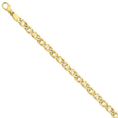 6.85mm Polished Fancy Link Chain 7 Inch 14k Gold LK405-7, MPN: LK405-7, 191101651489
