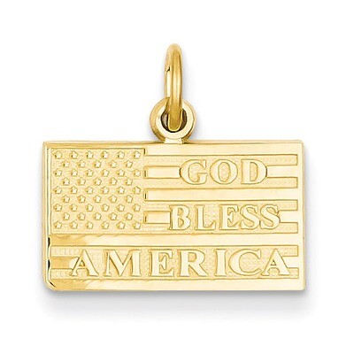 God Bless America Flag Charm 14k Gold C1795, MPN: C1795, 883957856186