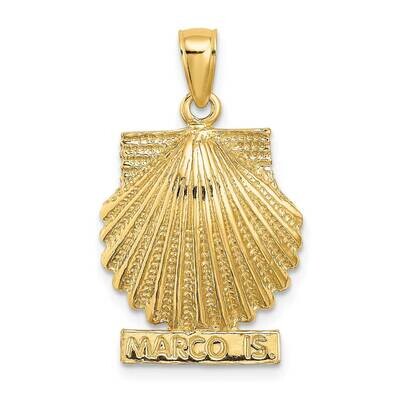 Marco Island Under Scallop Shell Charm 14k Gold 2-D K8084, MPN: K8084, 637218060856