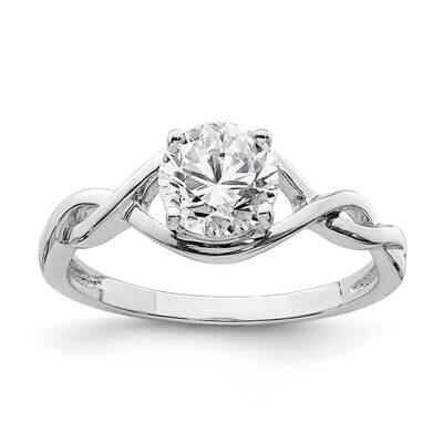 6.5mm CZ Diamond Twisted Ring Sterling Silver Rhodium-plated QR6954, MPN: QR6954,