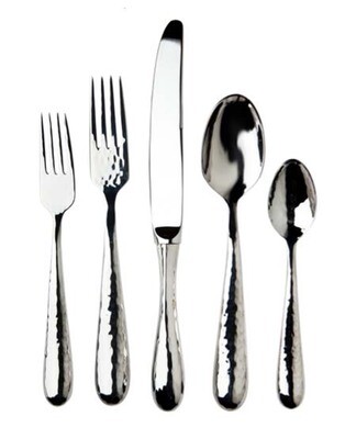 Ricci Florence Polished Hammered 5 Piece Place Setting, MPN: 5700, 644907057004