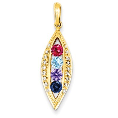 4 Birthstones Family Jewelry Diamond Semi-Set Pendant 14k Yellow Gold XMP32/4, MPN: XMP32/4, 883957…