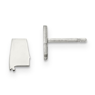 Alabama State Small Earrings 14k White Gold Engravable XNE50W-AL, MPN: XNE50W-AL, 886774758343