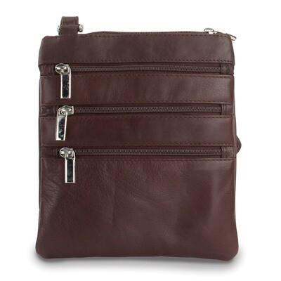 Brown Leather Multi Pocket Crossbody Bag GM20623, MPN: GM20623,