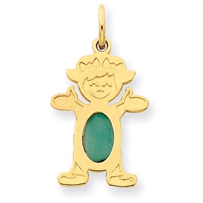 Girl 6x4 Oval Genuine Emerald-May 14k Gold XCK18, MPN: XCK18, 883957294797