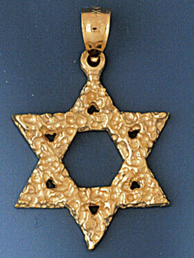 Dazzlers Jewelry Star of David Pendant Necklace Charm Bracelet in Yellow, White or Rose Gold 9145, …