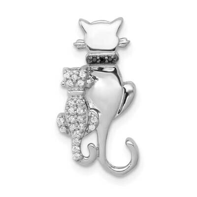 White &amp; Black Accent Diamond Cats Chain Slide 14k White Gold PM4114-008-WA, MPN: PM4114-008-WA, 883…
