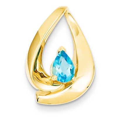 7x5mm Pear Blue Topaz slide 14k Gold XS195BT, MPN: XS195BT, 883957270159