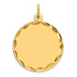 Engravable Round Polished Disc Charm Sterling Silver Gold-plated QM382G/50, MPN: QM382G/50, 8839572…