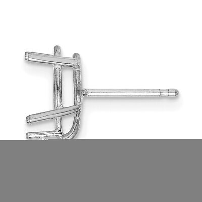 Oval 4-Prong 4 x 3mm Diamond Accent Post Earring Mounting 14k White Gold WG381, MPN: WG381,