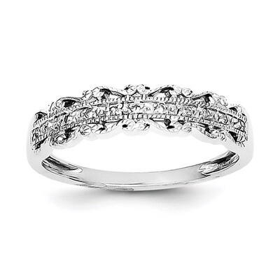 Diamond Band Sterling Silver Rhodium QDX140-6, MPN: QDX140, 813455010797