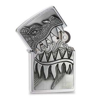 Zippo Chrome Brushed Dragon Mouth Lighter GM20850, MPN: GM20850, 0-41689-2896