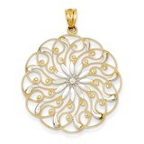 Diamond-cut Fancy Swirl Pendant 14K Gold &amp; Rhodium K4285, MPN: K4285, 883957457338