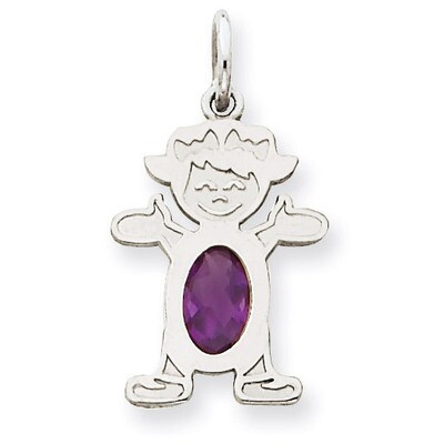 Girl 6x4 Oval Genuine Amethyst-February 14k White Gold XCK36, MPN: XCK36, 883957294971