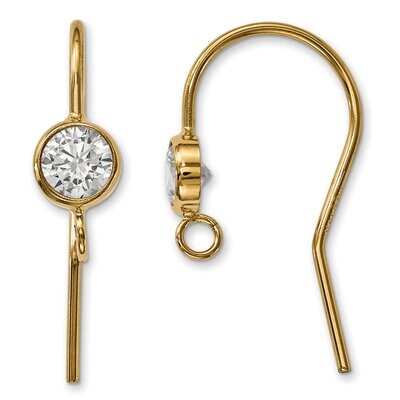 4.0mm CZ Bezel with Ring Ear Wire Gold Filled GF4942, MPN: GF4942,