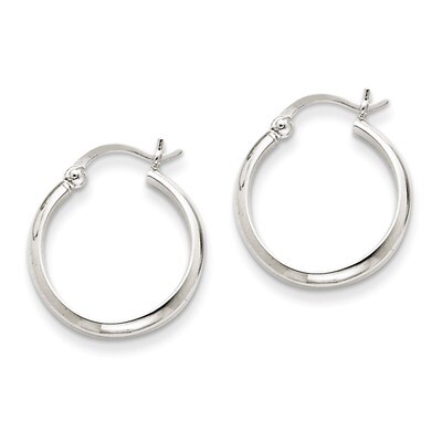 Polished Hoop Earring 14k White Gold TC649, MPN: TC649, 883957290201