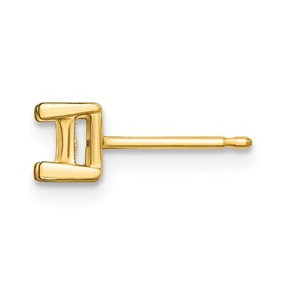 Princess 2.0mm V-End Post Earring Mounting 14k Yellow Gold YG367, MPN: YG367,