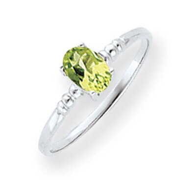 Peridot Checker Ring 14k white Gold 6x4mm Oval Y4667PC, MPN: Y4667PC, 883957564845