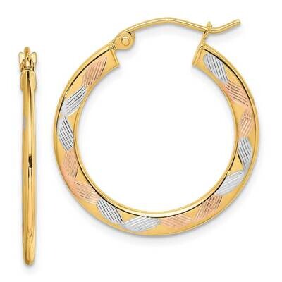 White &amp; Rose Diamond-cut Hoop Earrings 14k Gold Rhodium TF1443, MPN: TF1443, 886774011998